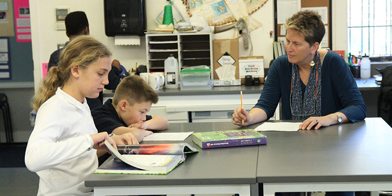 Jennifer working with children